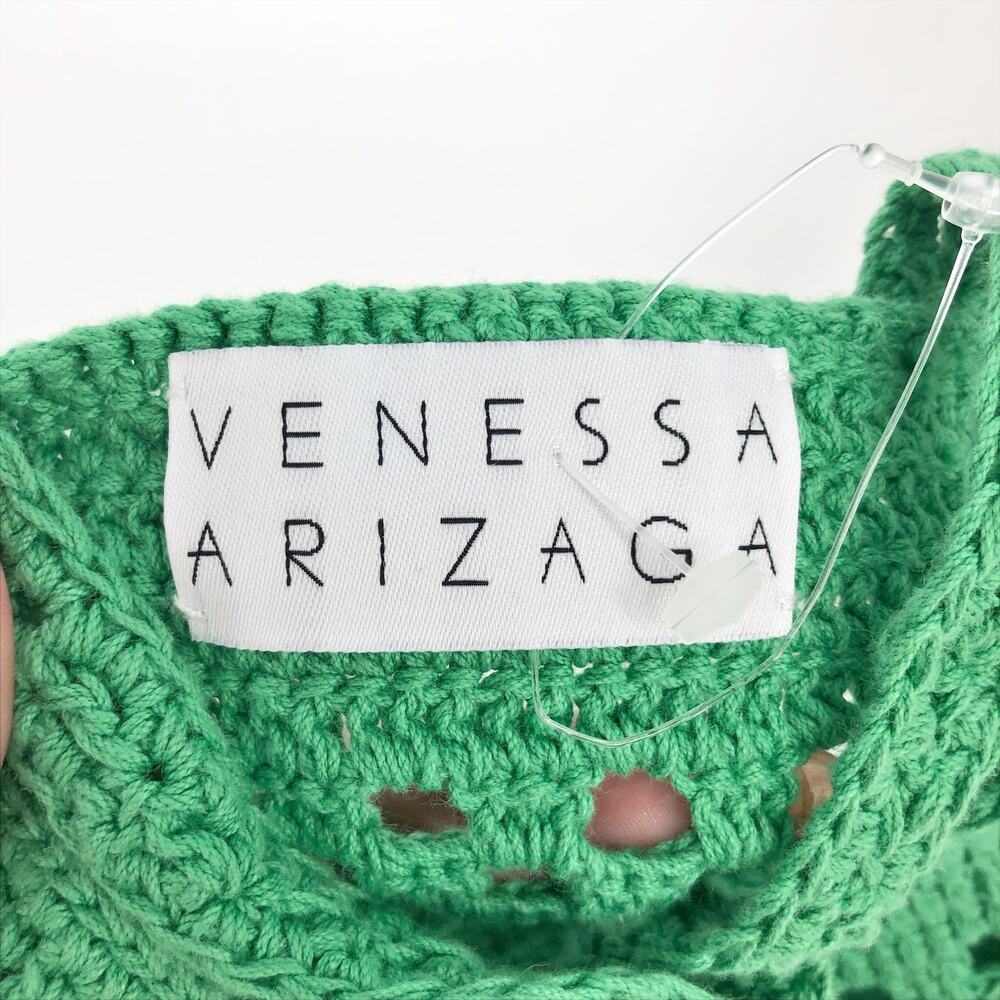 VENESSA ARIZAGA Crochet Mini Tote Bag in Green 8.5" W 8" L 100% Cotton NWOT - Picture 6 of 6